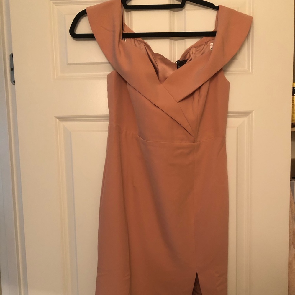 bardot pink/coral sweetheart dress
